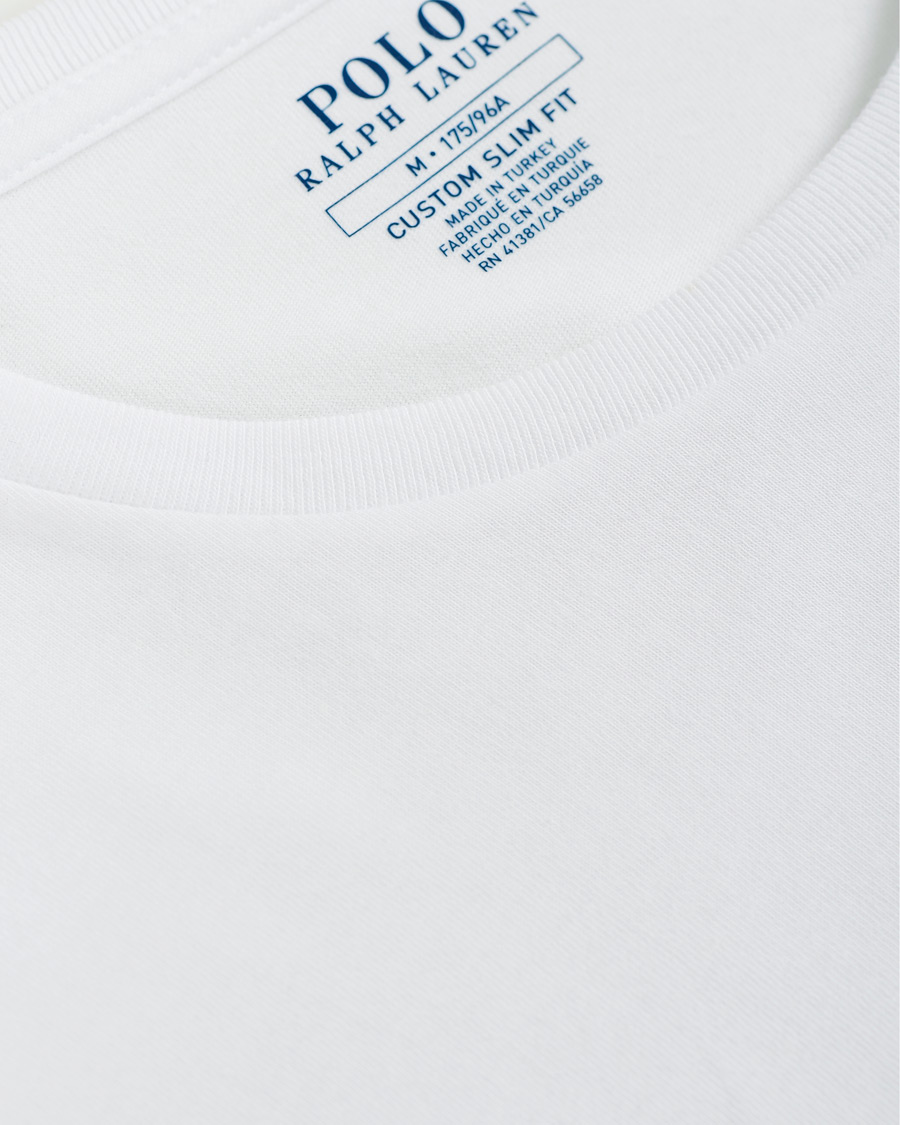 Herr | T-Shirts | Polo Ralph Lauren | Custom Slim Fit Long Sleeve Tee White