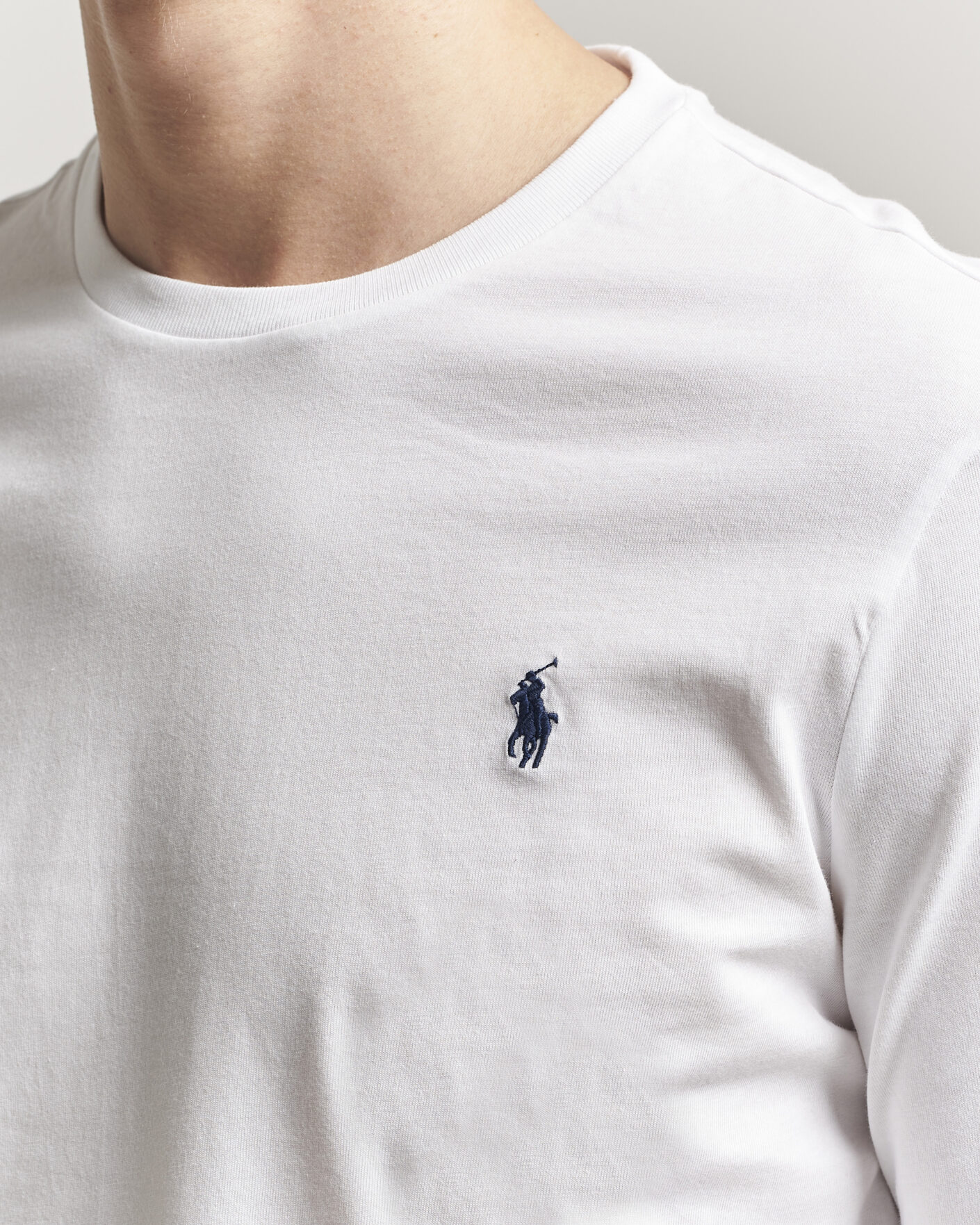 Herr | T-Shirts | Polo Ralph Lauren | Custom Slim Fit Long Sleeve Tee White