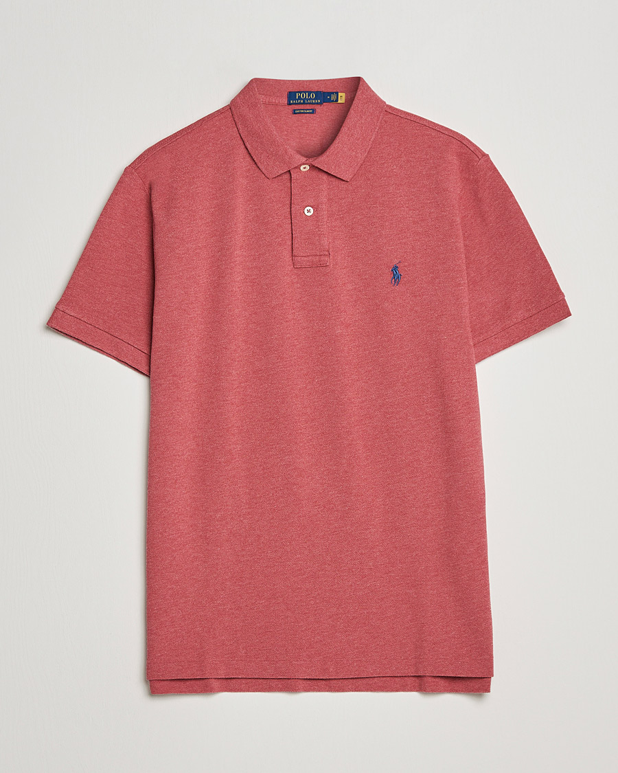 Herr | Pikéer | Polo Ralph Lauren | Custom Slim Fit Polo Venetian Red Heather