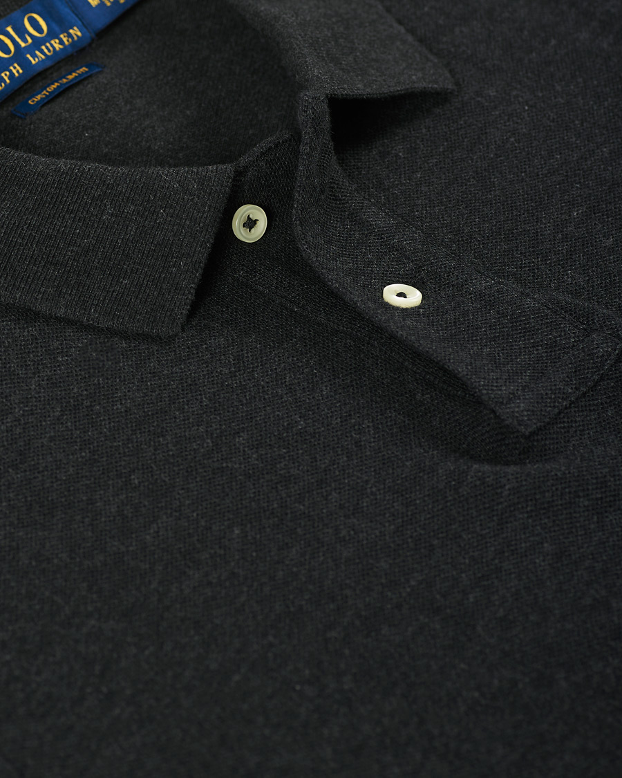 Herr | Tröjor | Polo Ralph Lauren | Custom Slim Fit Long Sleeve Polo Black Marl Heather
