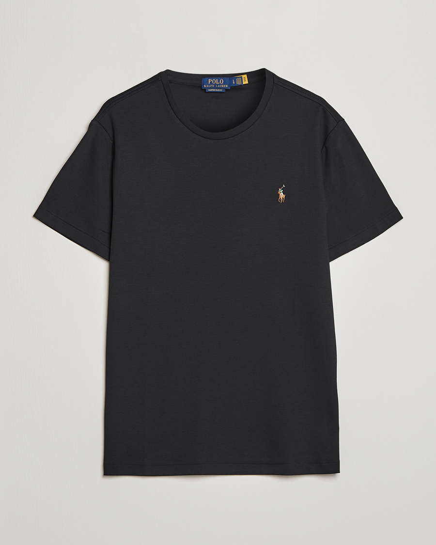 Herr | T-Shirts | Polo Ralph Lauren | Luxury Pima Cotton Crew Neck T-Shirt Black