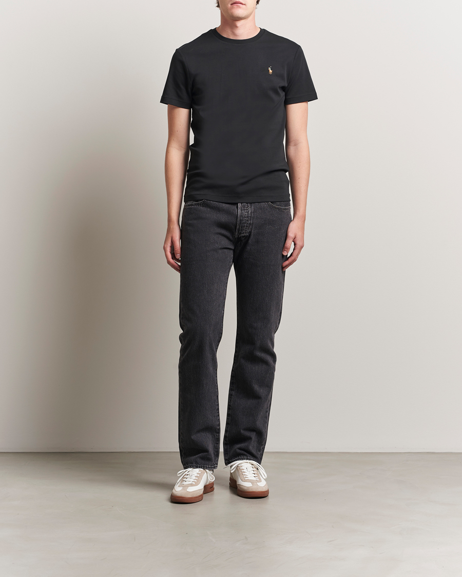 Herr | T-Shirts | Polo Ralph Lauren | Luxury Pima Cotton Crew Neck T-Shirt Black