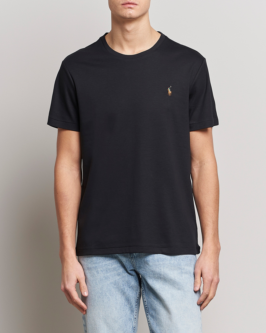 Herr | T-Shirts | Polo Ralph Lauren | Luxury Pima Cotton Crew Neck T-Shirt Black
