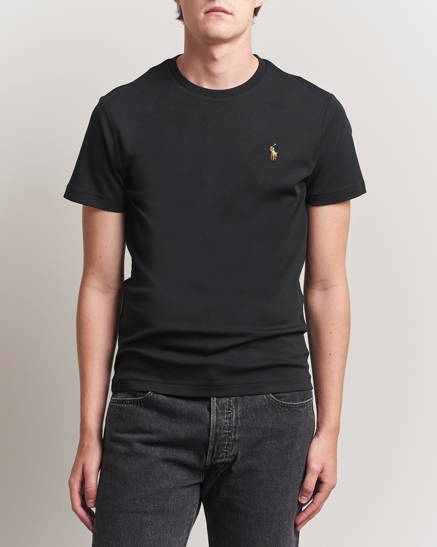 Herr | T-Shirts | Polo Ralph Lauren | Luxury Pima Cotton Crew Neck T-Shirt Black