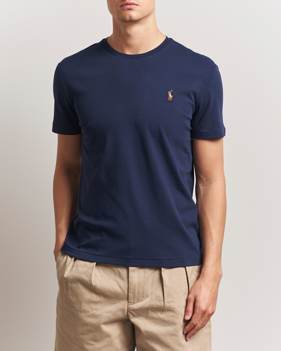 Herr | T-Shirts | Polo Ralph Lauren | Luxury Pima Cotton Crew Neck T-Shirt French Navy