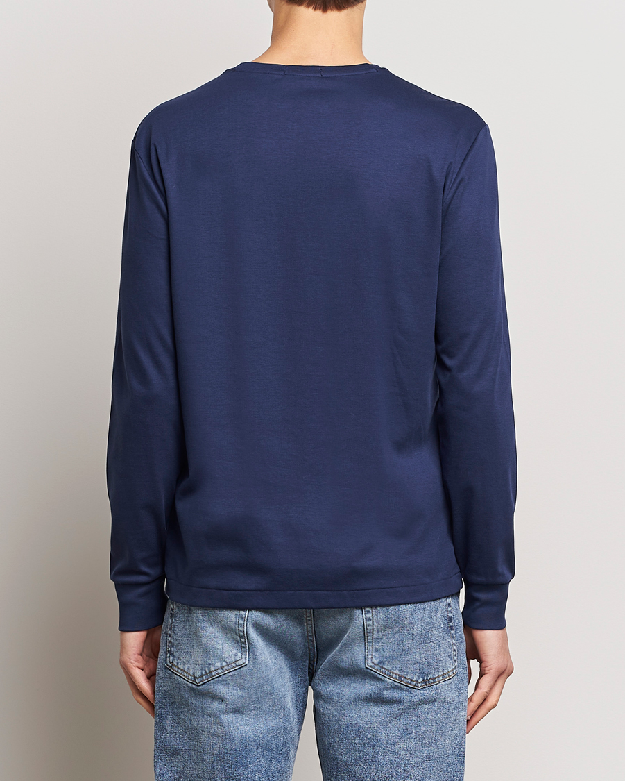 Herr | T-Shirts | Polo Ralph Lauren | Luxury Pima Cotton Long Sleeve T-Shirt Refined Navy