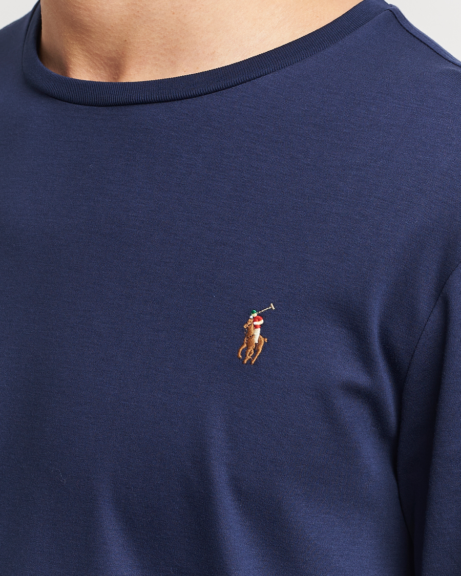 Herr | T-Shirts | Polo Ralph Lauren | Luxury Pima Cotton Long Sleeve T-Shirt Refined Navy