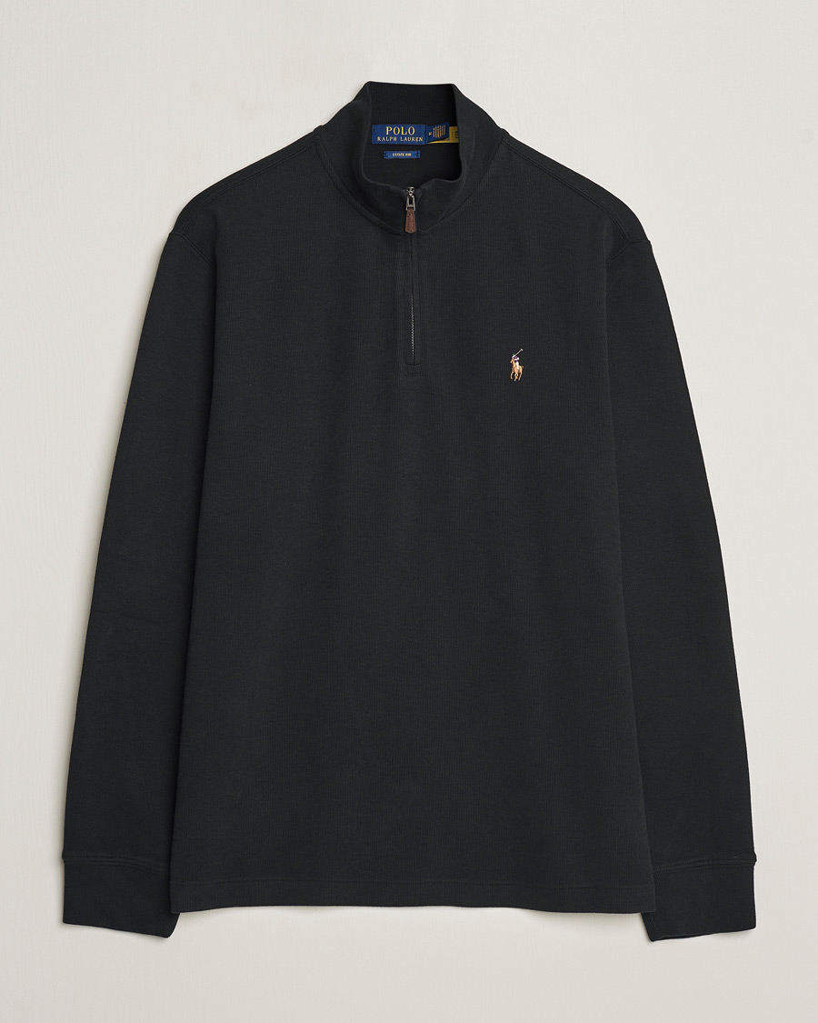 Herr | Tröjor | Polo Ralph Lauren | Double Knit Jaquard Half Zip Sweater Black