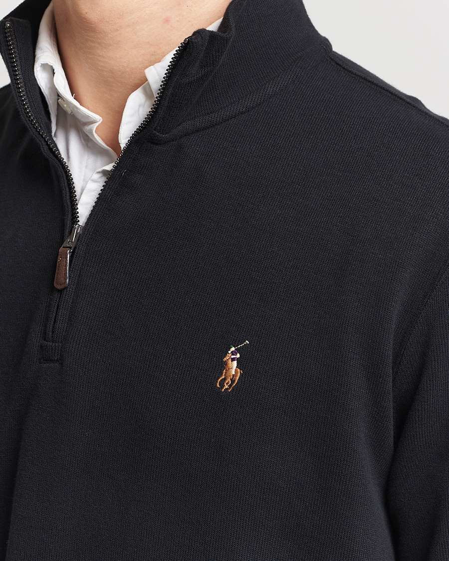 Herr | Tröjor | Polo Ralph Lauren | Double Knit Jaquard Half Zip Sweater Black