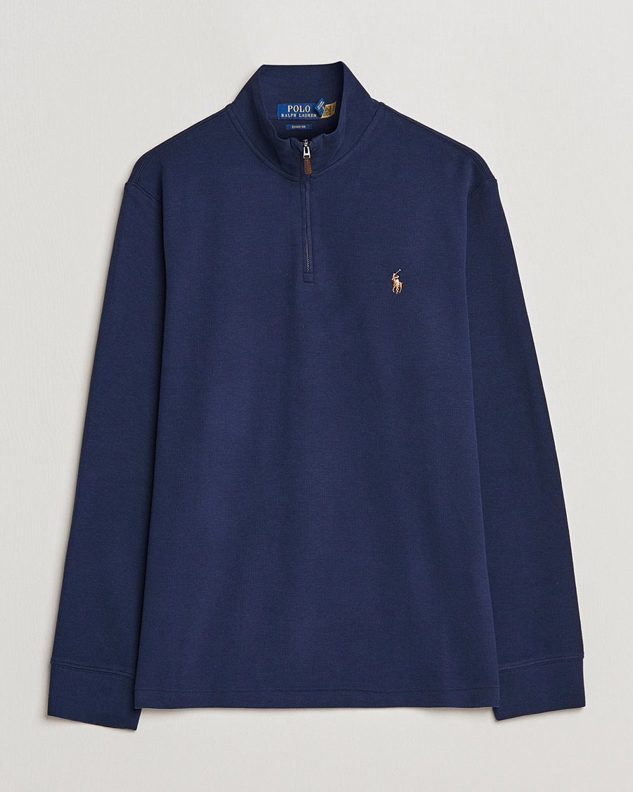 Herr | Tröjor | Polo Ralph Lauren | Double Knit Jaquard Half Zip Sweater Cruise Navy