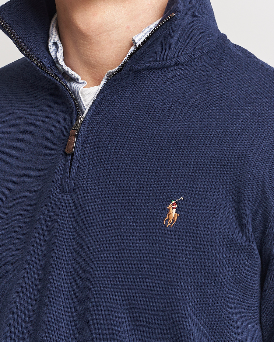Herr | Tröjor | Polo Ralph Lauren | Double Knit Jaquard Half Zip Sweater Cruise Navy