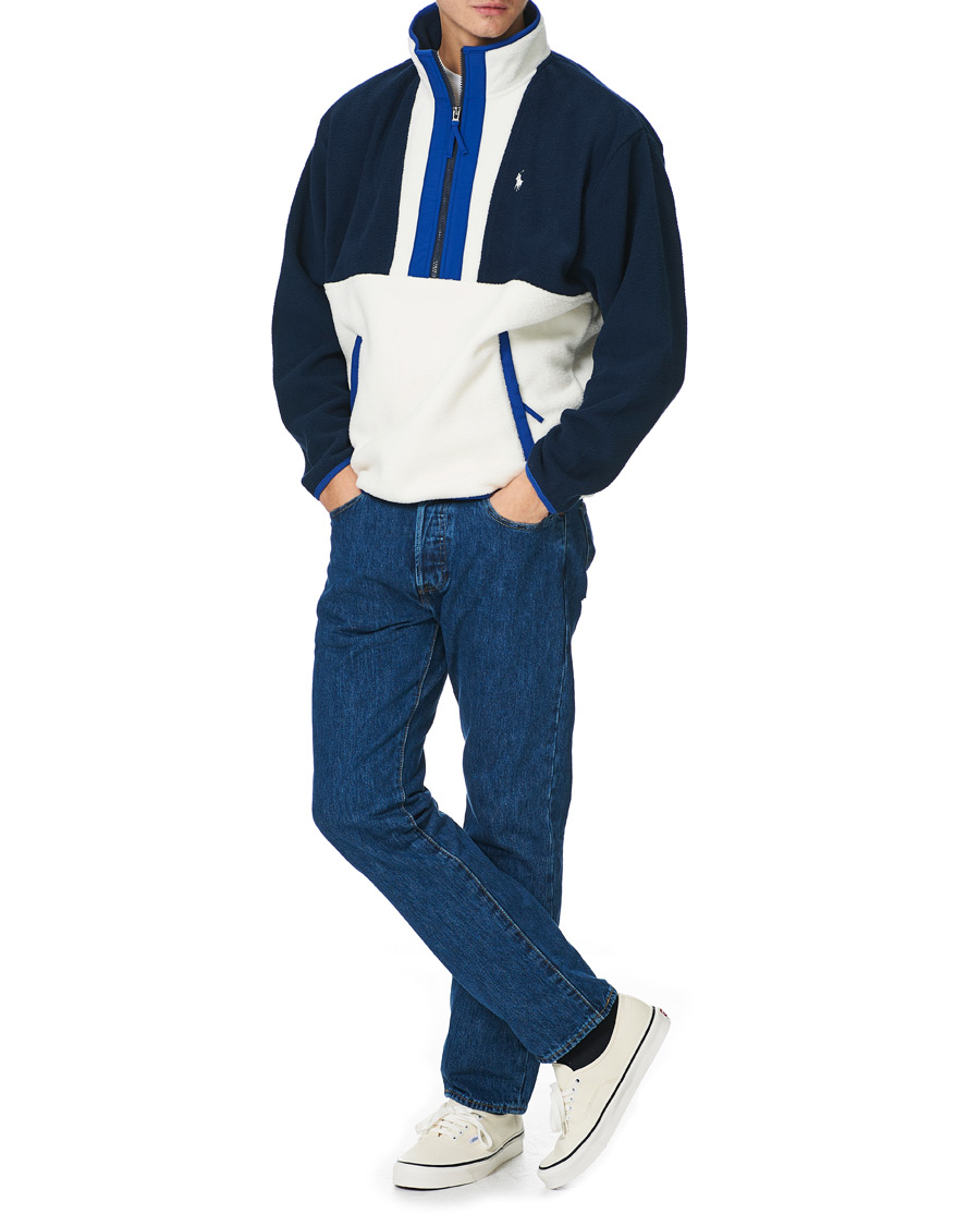 Herr | Tröjor | Polo Ralph Lauren | Vintage Poly Fleece Half Zip Sweater Navy/White