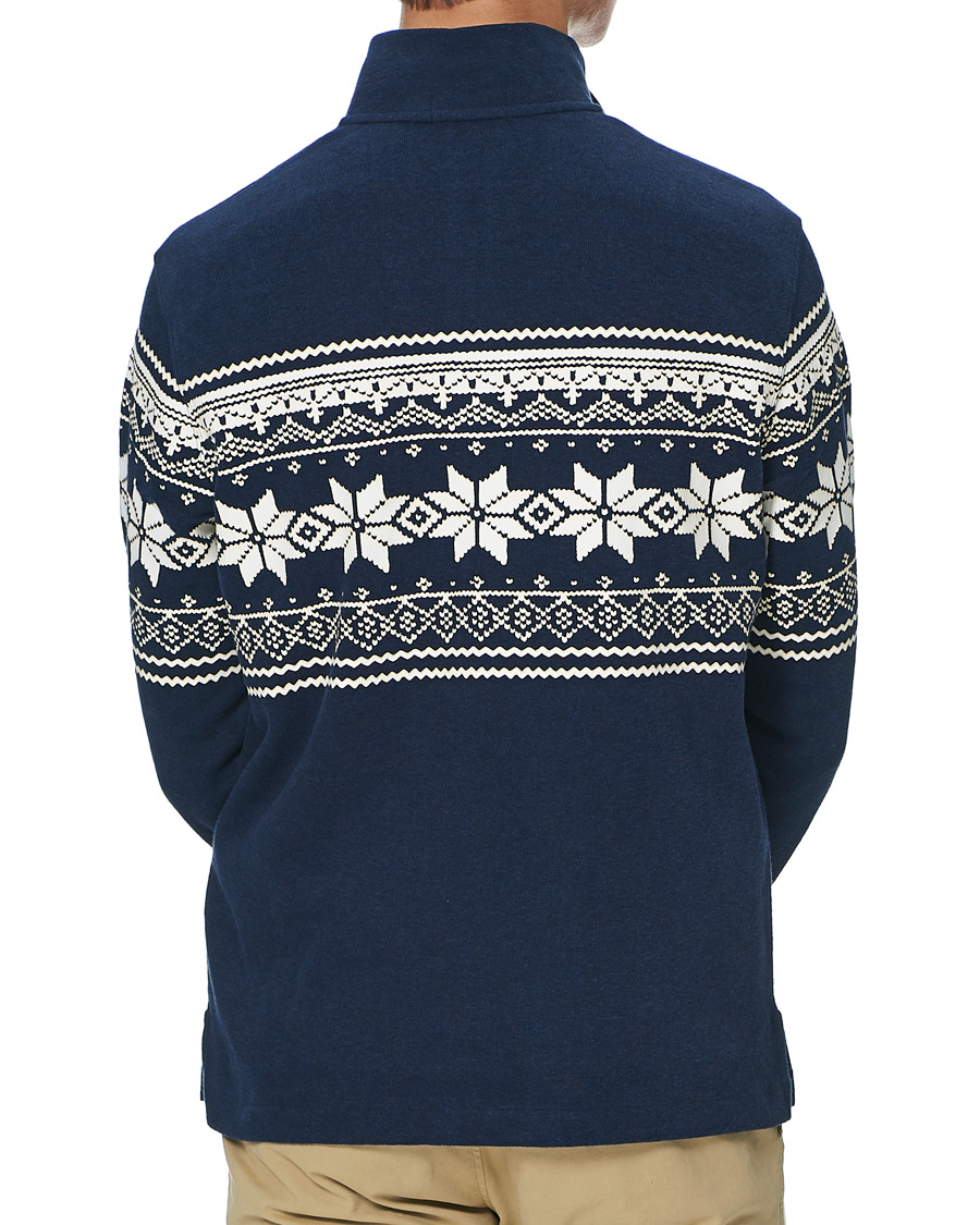 Herr | Tröjor | Polo Ralph Lauren | Winter Double Knit Half Zip Sweater Blue Heather