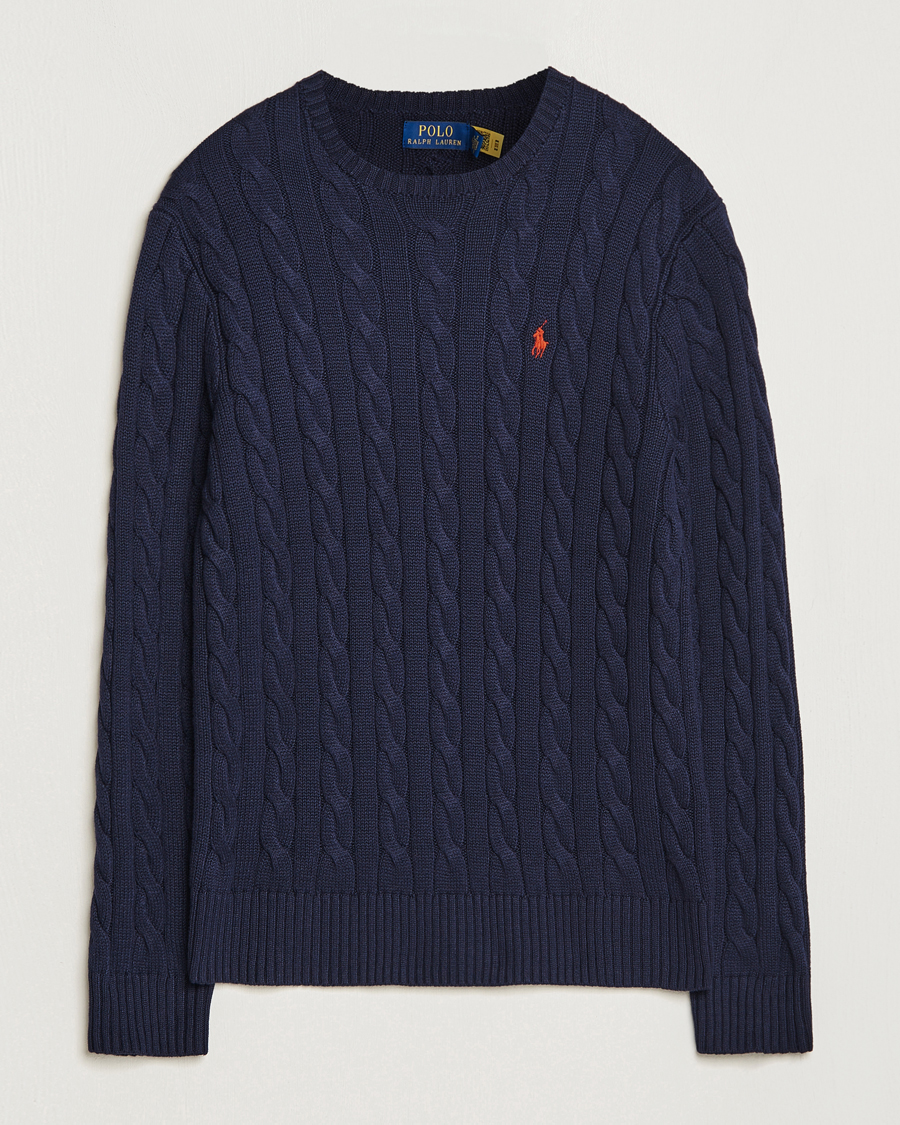 Herr | Tröjor | Polo Ralph Lauren | Cotton Cable Pullover Hunter Navy