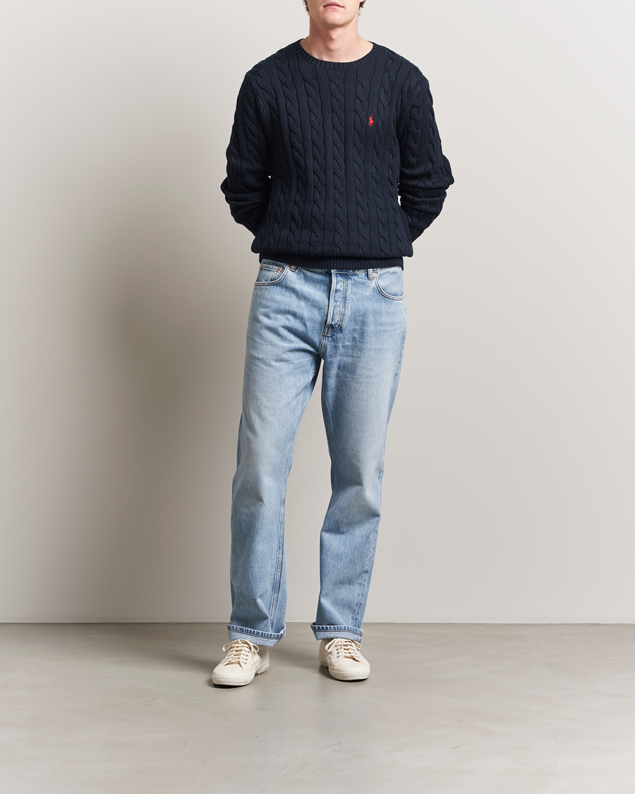 Herr | Tröjor | Polo Ralph Lauren | Cotton Cable Pullover Hunter Navy