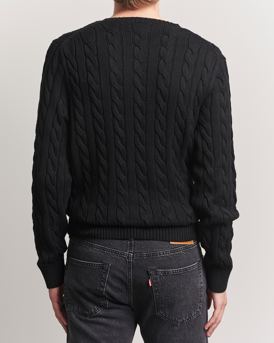 Herr | Tröjor | Polo Ralph Lauren | Cotton Cable Pullover Polo Black