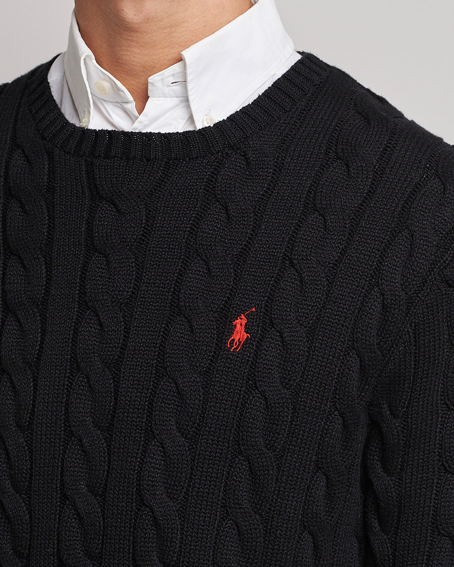 Herr | Tröjor | Polo Ralph Lauren | Cotton Cable Pullover Black
