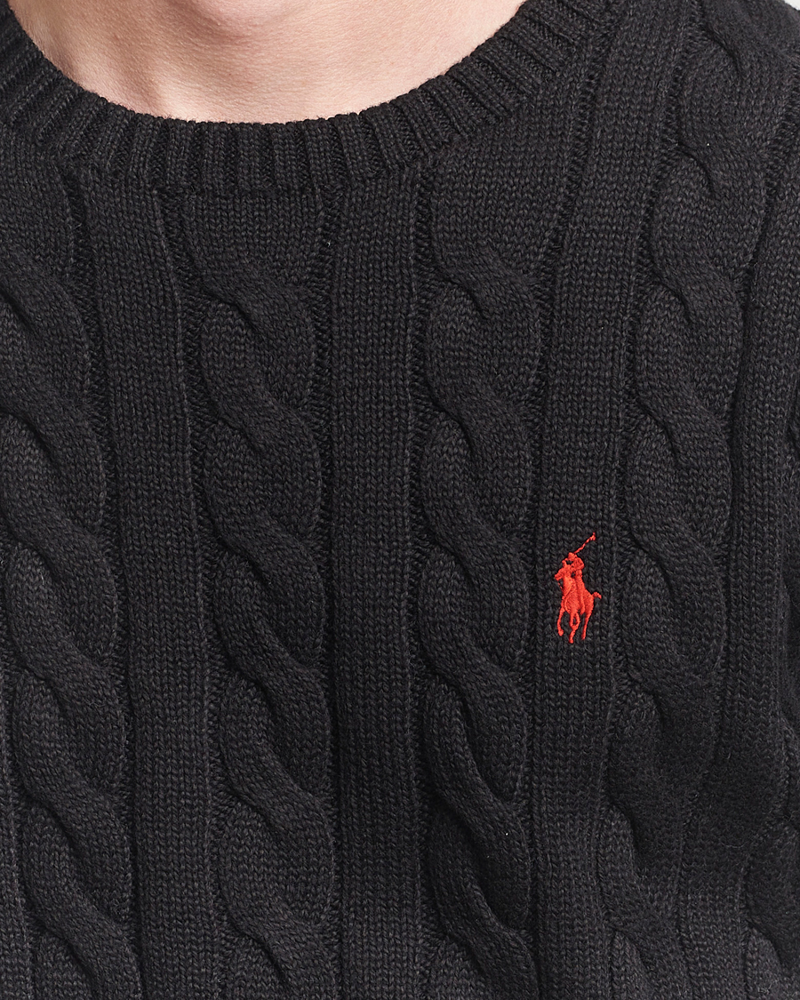 Herr | Tröjor | Polo Ralph Lauren | Cotton Cable Pullover Polo Black