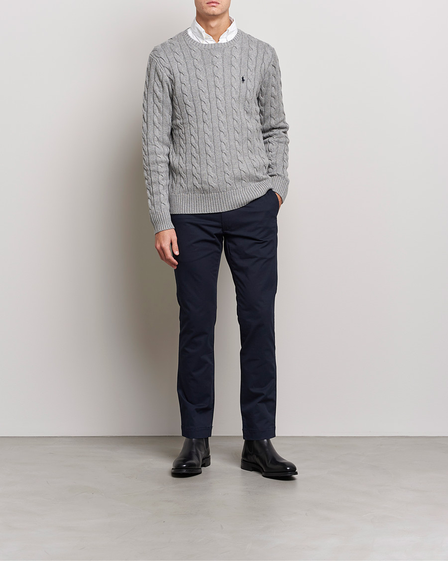Herr | Erbjudande | Polo Ralph Lauren | Cotton Cable Pullover Fawn Grey Heather