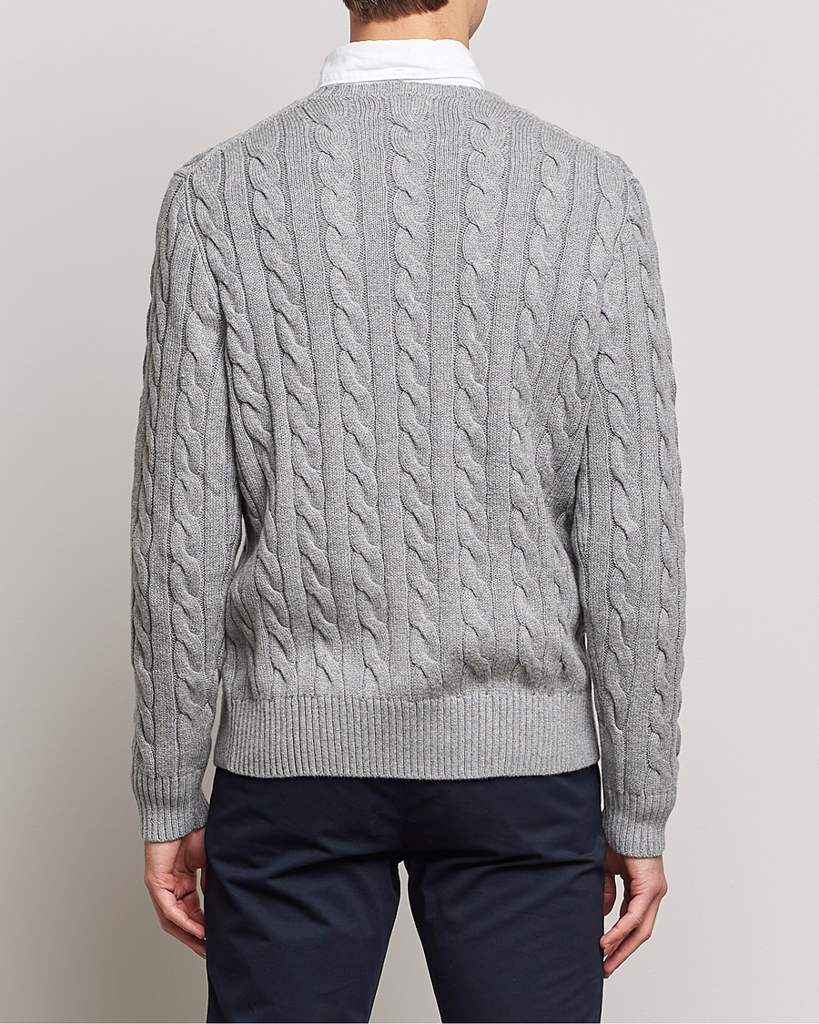 Herr | Tröjor | Polo Ralph Lauren | Cotton Cable Pullover Fawn Grey Heather