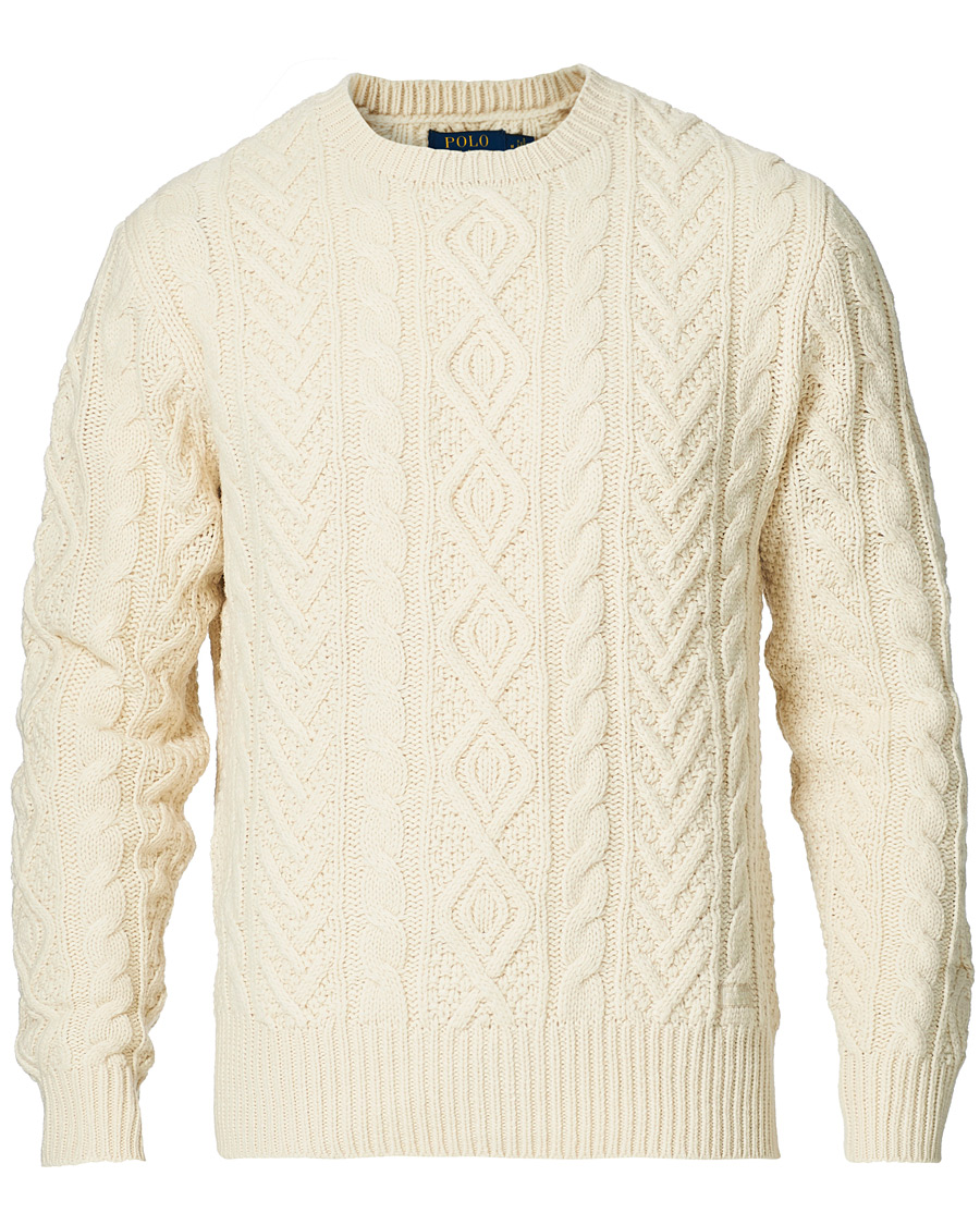 Herr | Tröjor | Polo Ralph Lauren | Wool/Cashmere Structured Knitted Sweater Cream