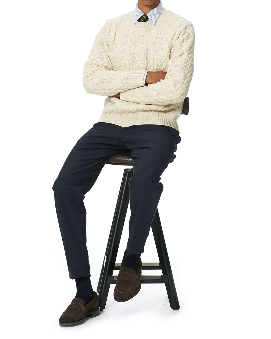 Herr | Tröjor | Polo Ralph Lauren | Wool/Cashmere Structured Knitted Sweater Cream