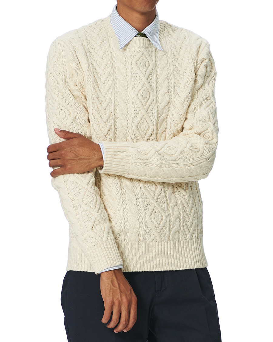Herr | Tröjor | Polo Ralph Lauren | Wool/Cashmere Structured Knitted Sweater Cream