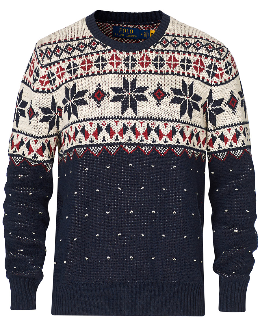 Herr | Tröjor | Polo Ralph Lauren | Wool Snowflake Knitted Sweater Navy