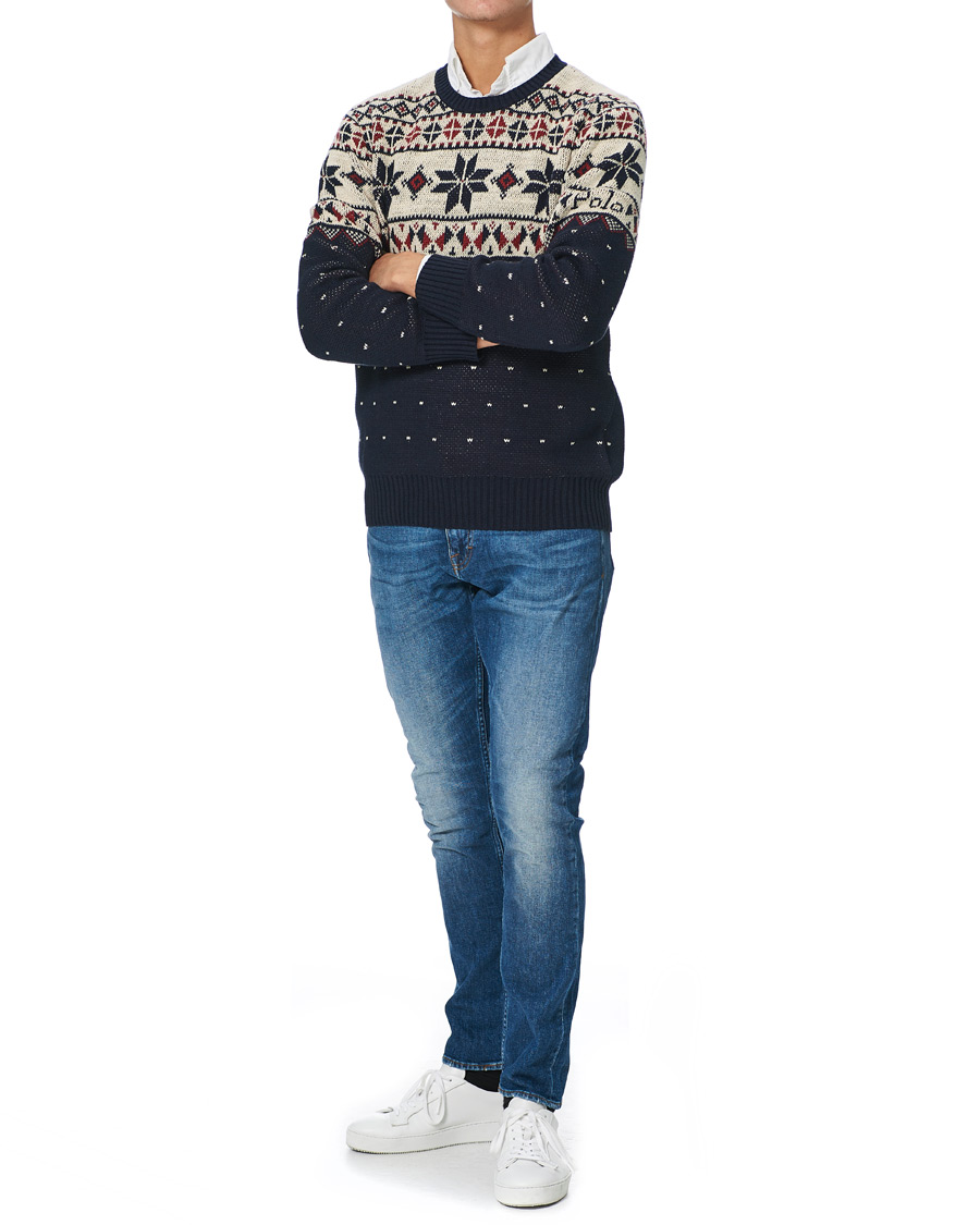 Herr | Tröjor | Polo Ralph Lauren | Wool Snowflake Knitted Sweater Navy