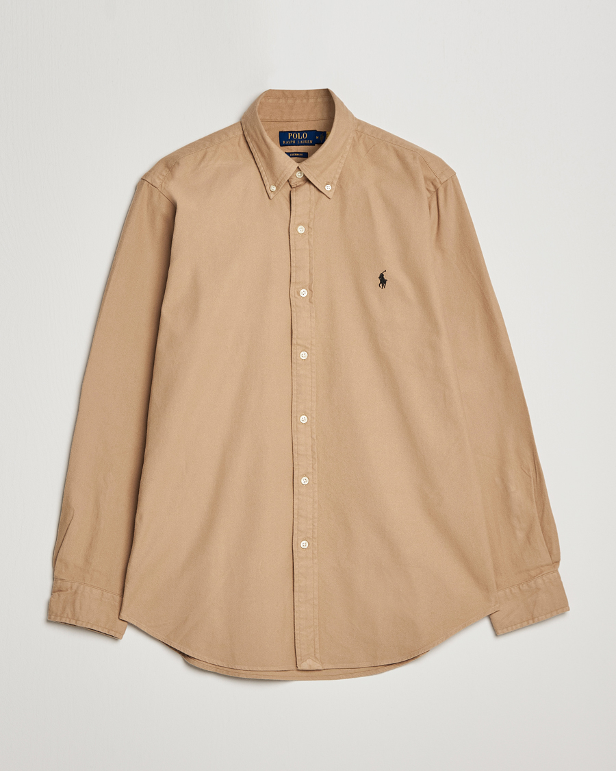 Herr | Skjortor | Polo Ralph Lauren | Custom Fit Brushed Flannel Shirt Vintage Khaki