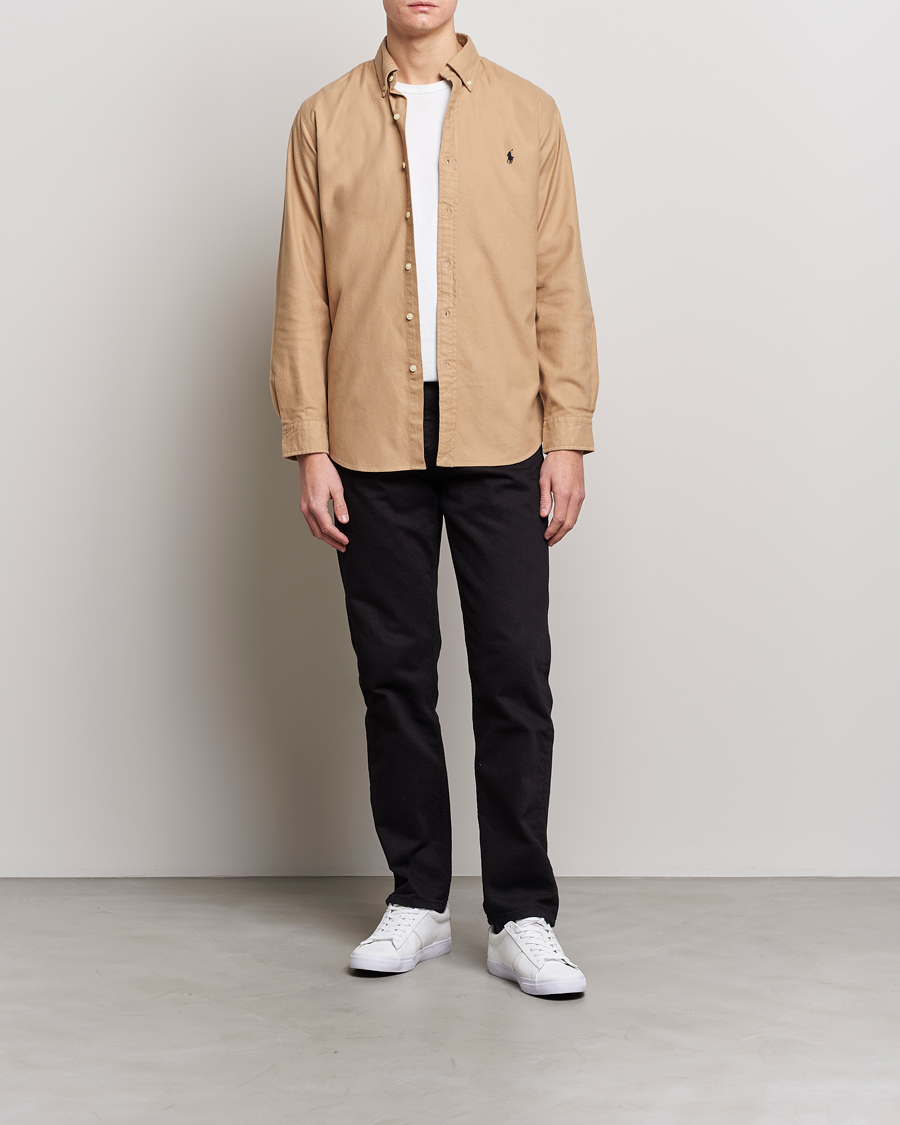 Herr | Skjortor | Polo Ralph Lauren | Custom Fit Brushed Flannel Shirt Vintage Khaki