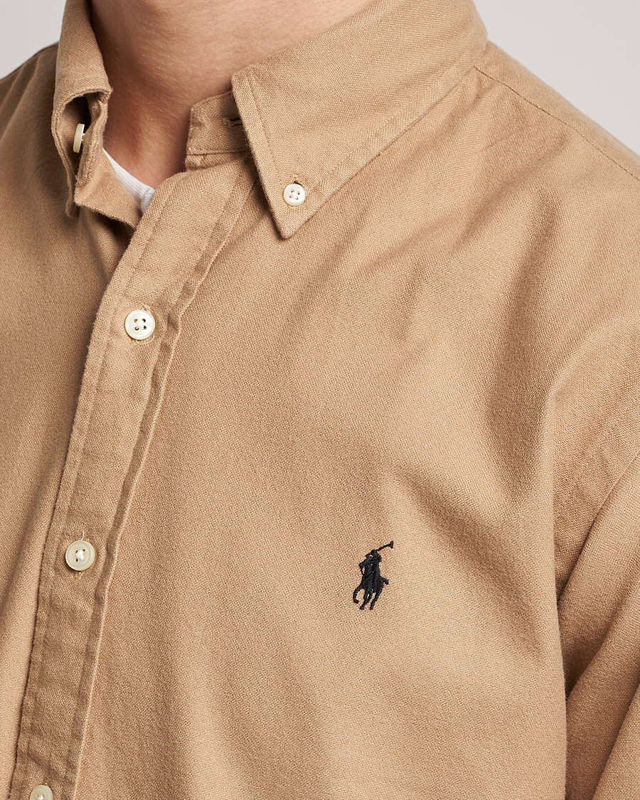 Herr | Skjortor | Polo Ralph Lauren | Custom Fit Brushed Flannel Shirt Vintage Khaki