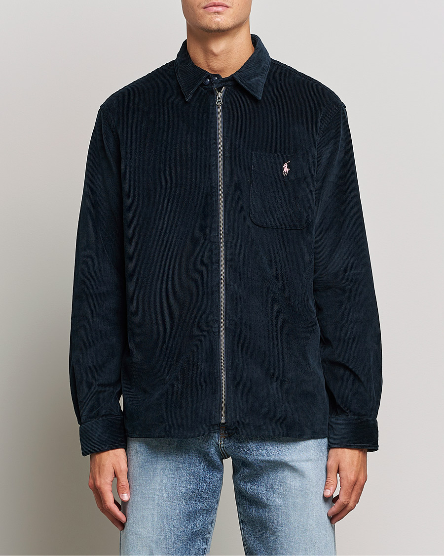 Herr | Skjortor | Polo Ralph Lauren | Corduroy Full Zip Overshirt Navy