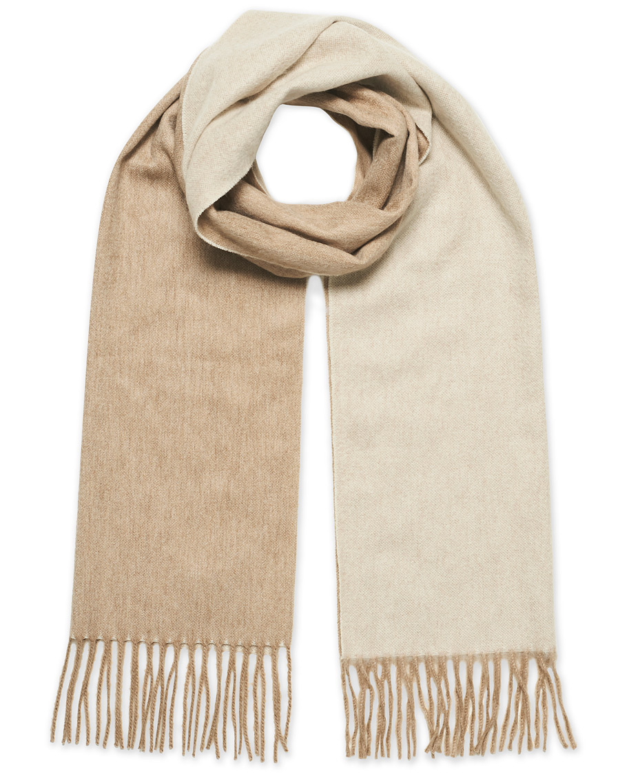 Herr | Begg & Co Arran Reversible Cashmere Scarf Stone/White | Begg & Co | Arran Reversible Cashmere Scarf Stone/White