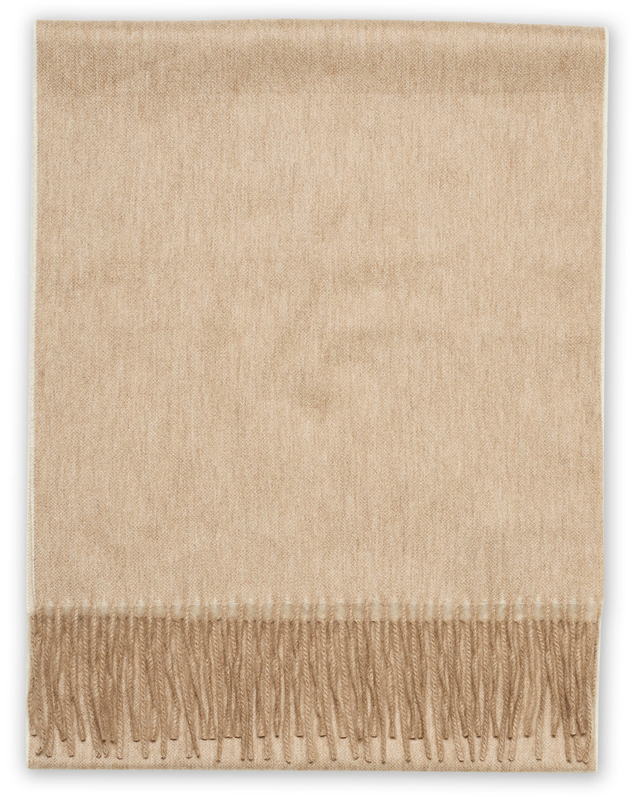 Herr | Begg & Co Arran Reversible Cashmere Scarf Stone/White | Begg & Co | Arran Reversible Cashmere Scarf Stone/White