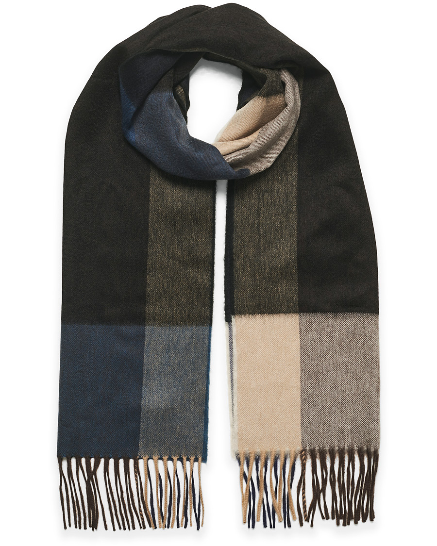 Herr | Begg & Co Arran Checked Cashmere Scarf Shadow | Begg & Co | Arran Checked Cashmere Scarf Shadow