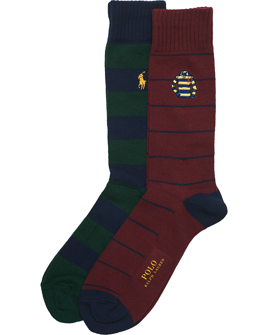 Herr | Underkläder | Polo Ralph Lauren | 2-Pack Embroidered Rugby Shirt Socks Wine