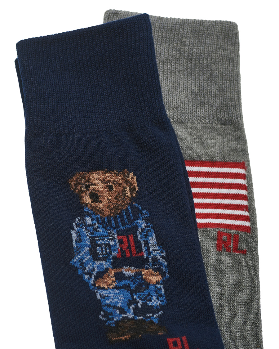 Herr | Underkläder | Polo Ralph Lauren | 2-Pack Bear Stripe Socks RL Bear/US Flag