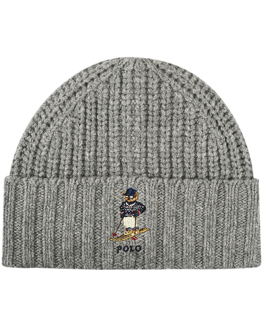 Herr | Polo Ralph Lauren Chunky Rib Bear Beanie Classic Grey Heather | Polo Ralph Lauren | Chunky Rib Bear Beanie Classic Grey Heather