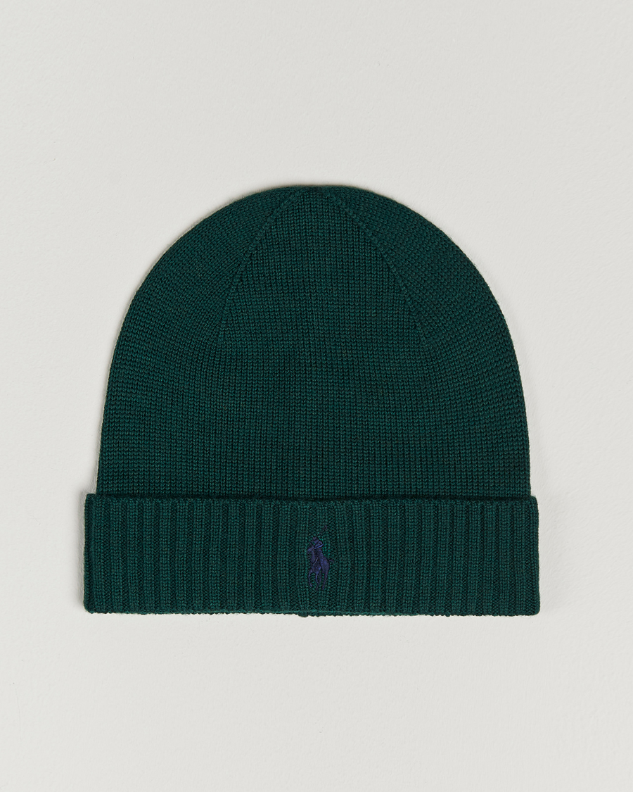 Herr | Polo Ralph Lauren Merino Wool Beanie College Green | Polo Ralph Lauren | Merino Wool Beanie College Green