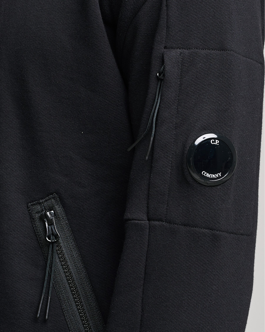 Herr | Tröjor | C.P. Company | Diagonal Raised Fleece Half Zip Lens Sweatshirt Black