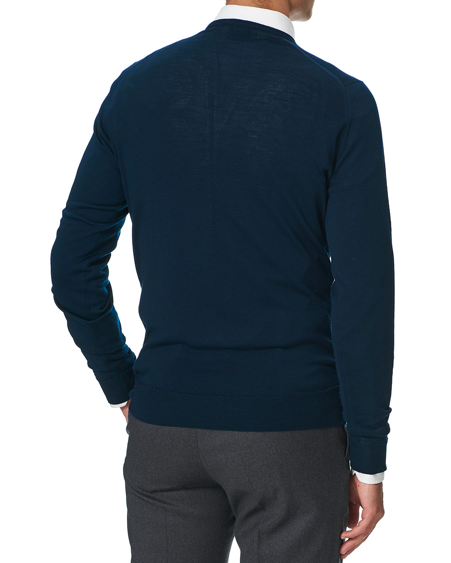 Herr | Tröjor | John Smedley | Lundy Extra Fine Merino Crew Neck Orion Green