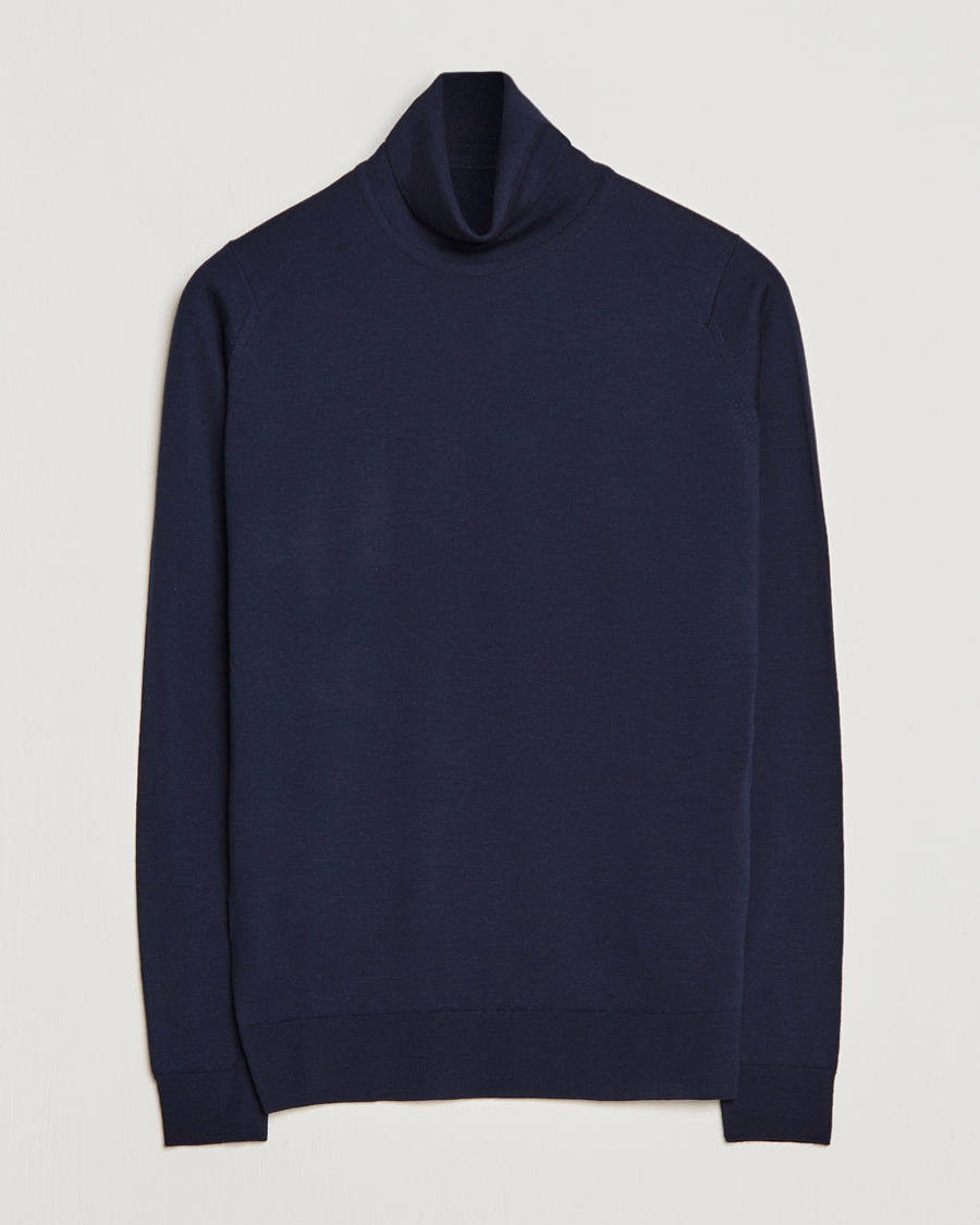 Herr | Tröjor | John Smedley | Cherwell Extra Fine Merino Rollneck Midnight