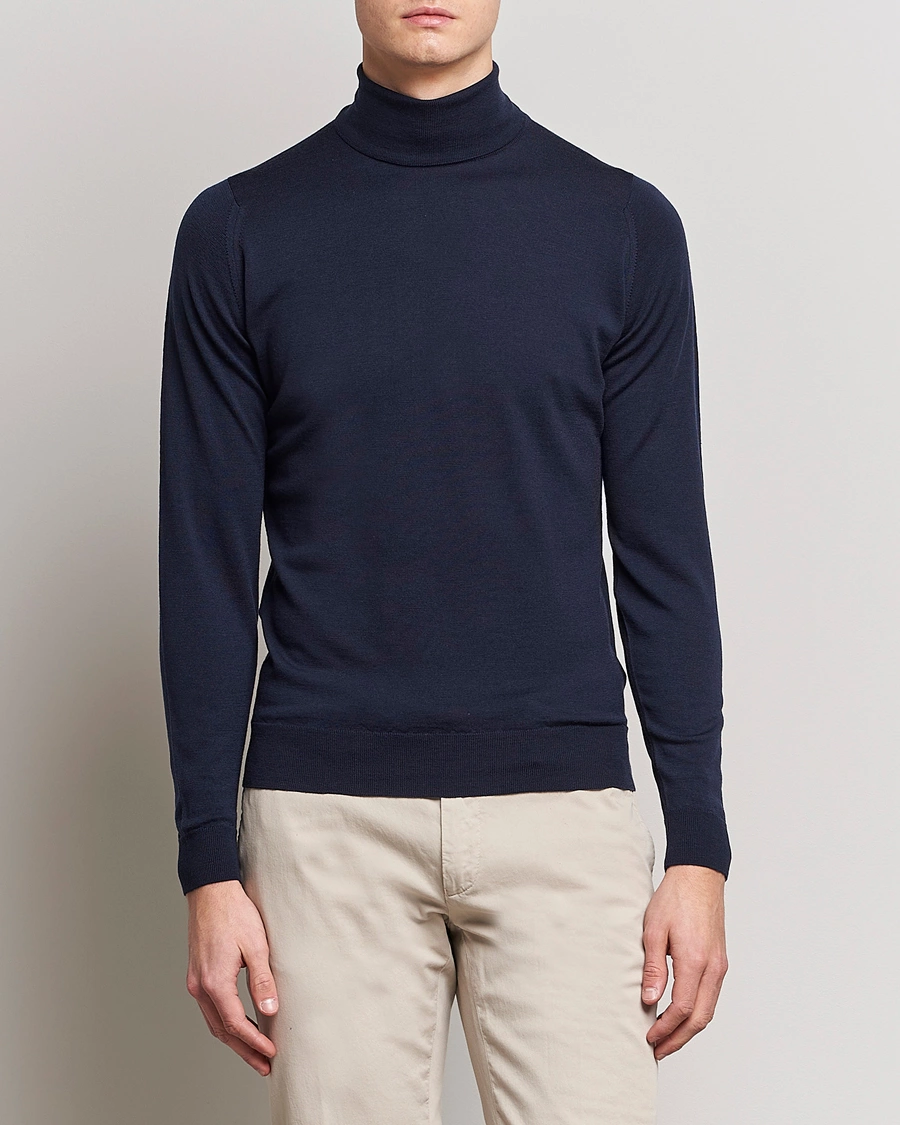 Herr | Best of British | John Smedley | Cherwell Extra Fine Merino Rollneck Midnight