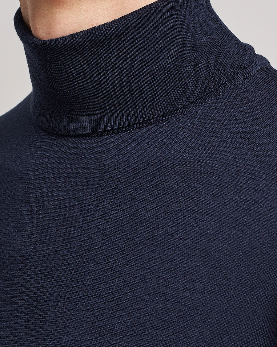 Herr | Tröjor | John Smedley | Cherwell Extra Fine Merino Rollneck Midnight
