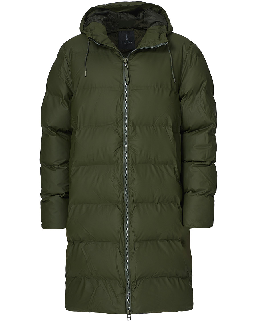 Herr | Basics | RAINS | Waterproof Long Puffer Jacket Green