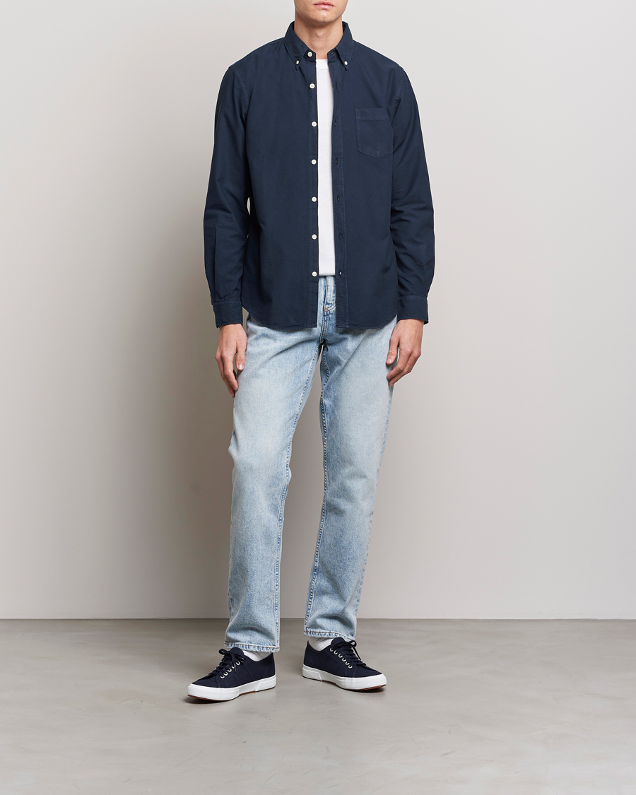 Herr | Skjortor | Colorful Standard | Classic Organic Oxford Button Down Shirt Navy Blue