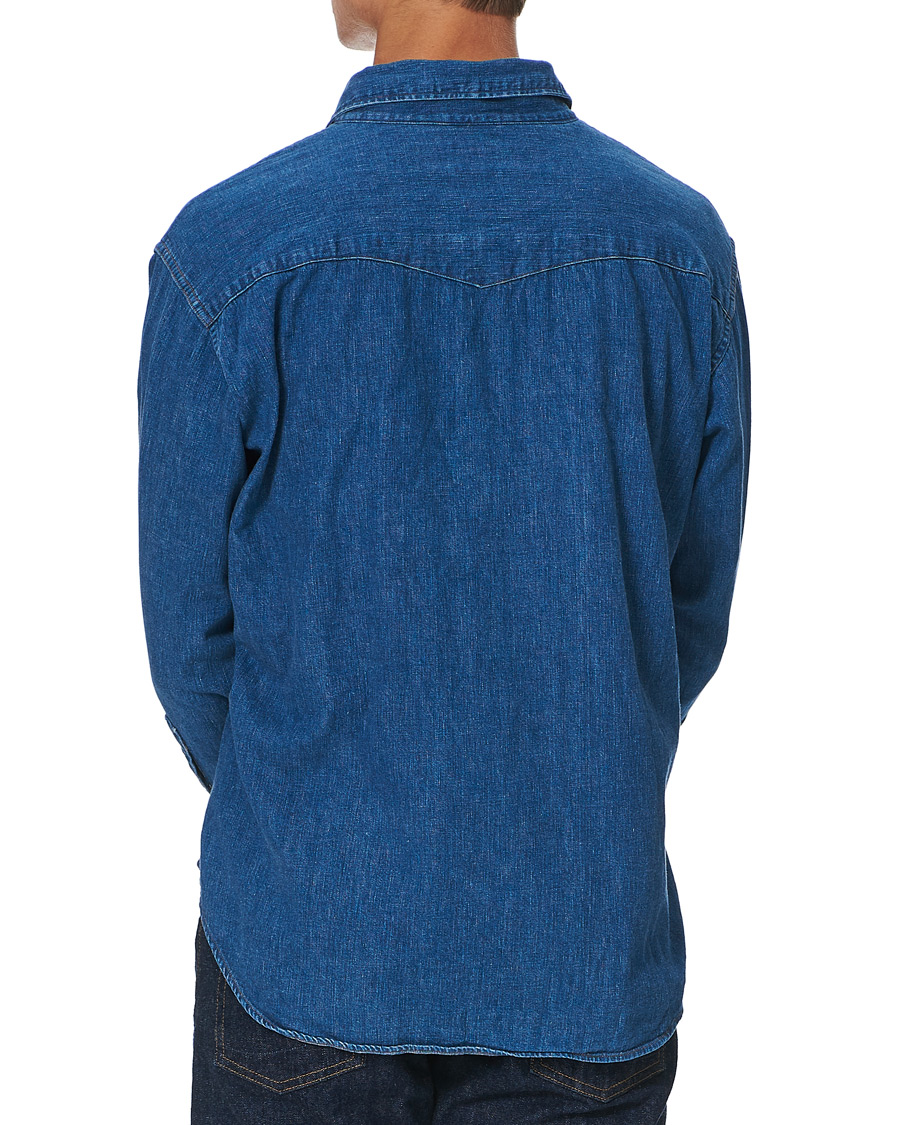 Herr | Skjortor | orSlow | Denim Western Shirt Washed Indigo