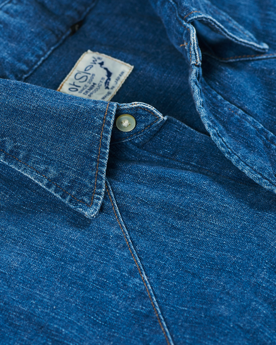 Herr | Skjortor | orSlow | Denim Western Shirt Washed Indigo