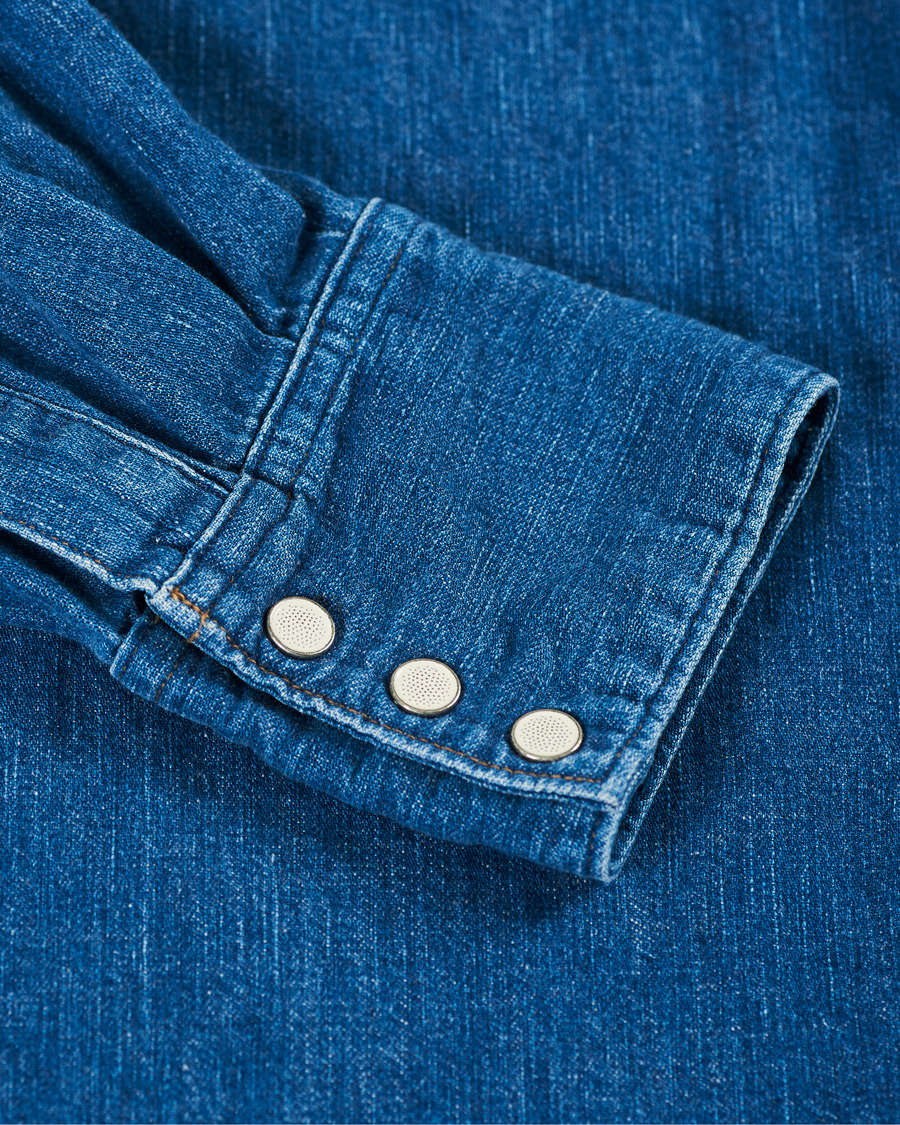 Herr | Skjortor | orSlow | Denim Western Shirt Washed Indigo